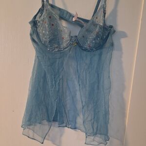 Victoria's Secret Blue Sheer Chemise